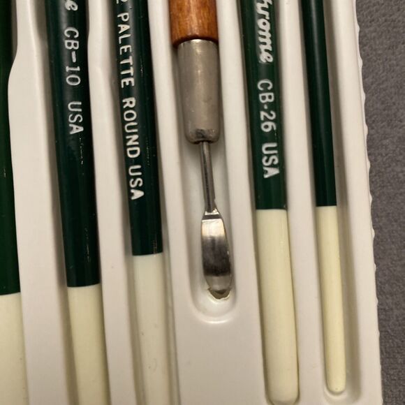Ceramichrome Basic Brush & Tool Kit Vintage 6 Brushes 1 Cleanup Tool - Picture 11 of 11